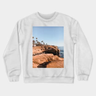 Sunset Cliffs and Palm Trees, California - Travel Photography Crewneck Sweatshirt